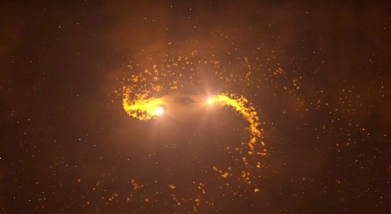 Couple d’étoiles brillantes dans le ciel nocturne