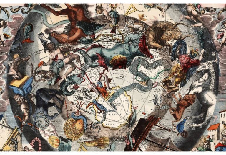 Carte ancienne des constellations du ciel