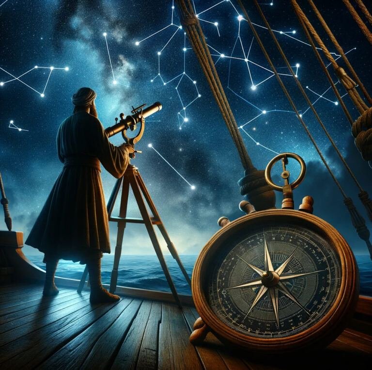 Voilier guidé par les étoiles sous un ciel nocturne