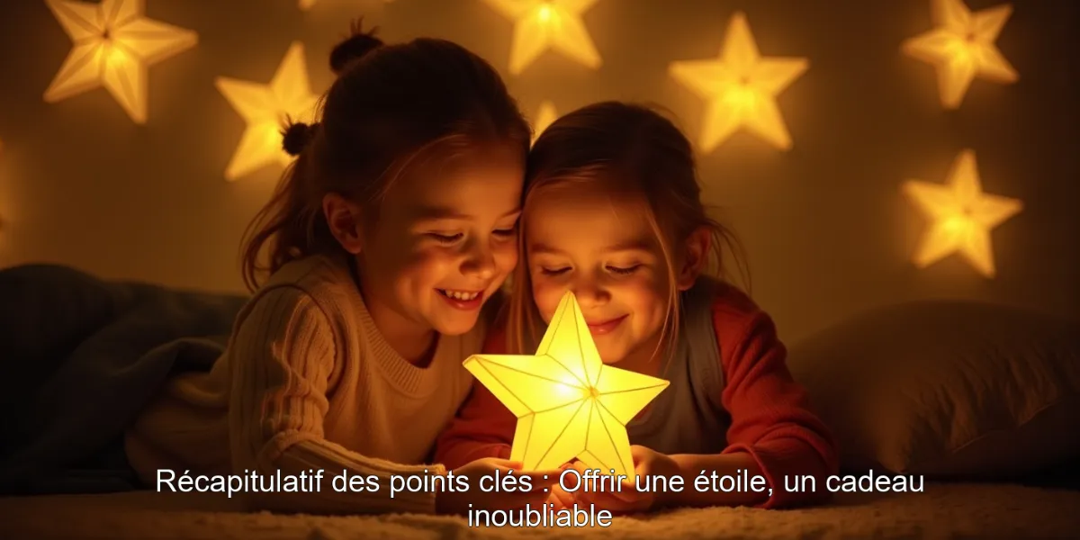 Récapitulatif des points clés : Offrir une étoile, un cadeau inoubliable