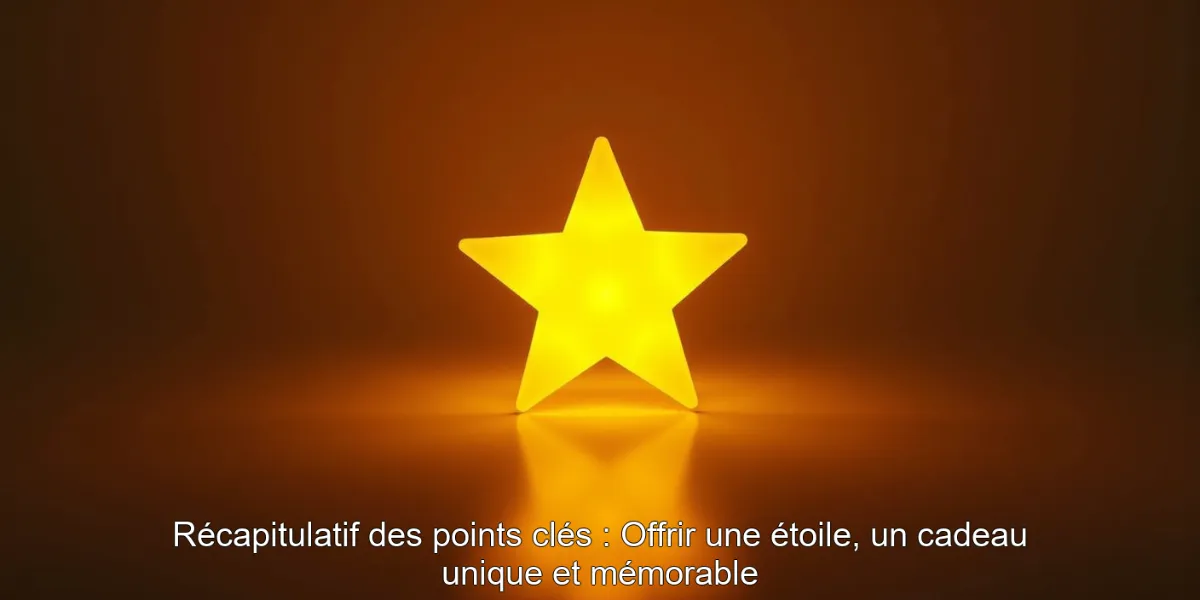 Récapitulatif des points clés : Offrir une étoile, un cadeau unique et mémorable