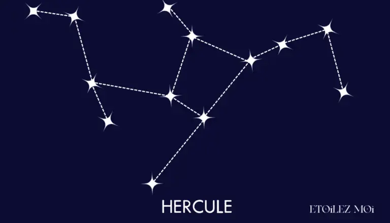 Tracé de la constellation d’Hercule avec la Clé de voûte au centre