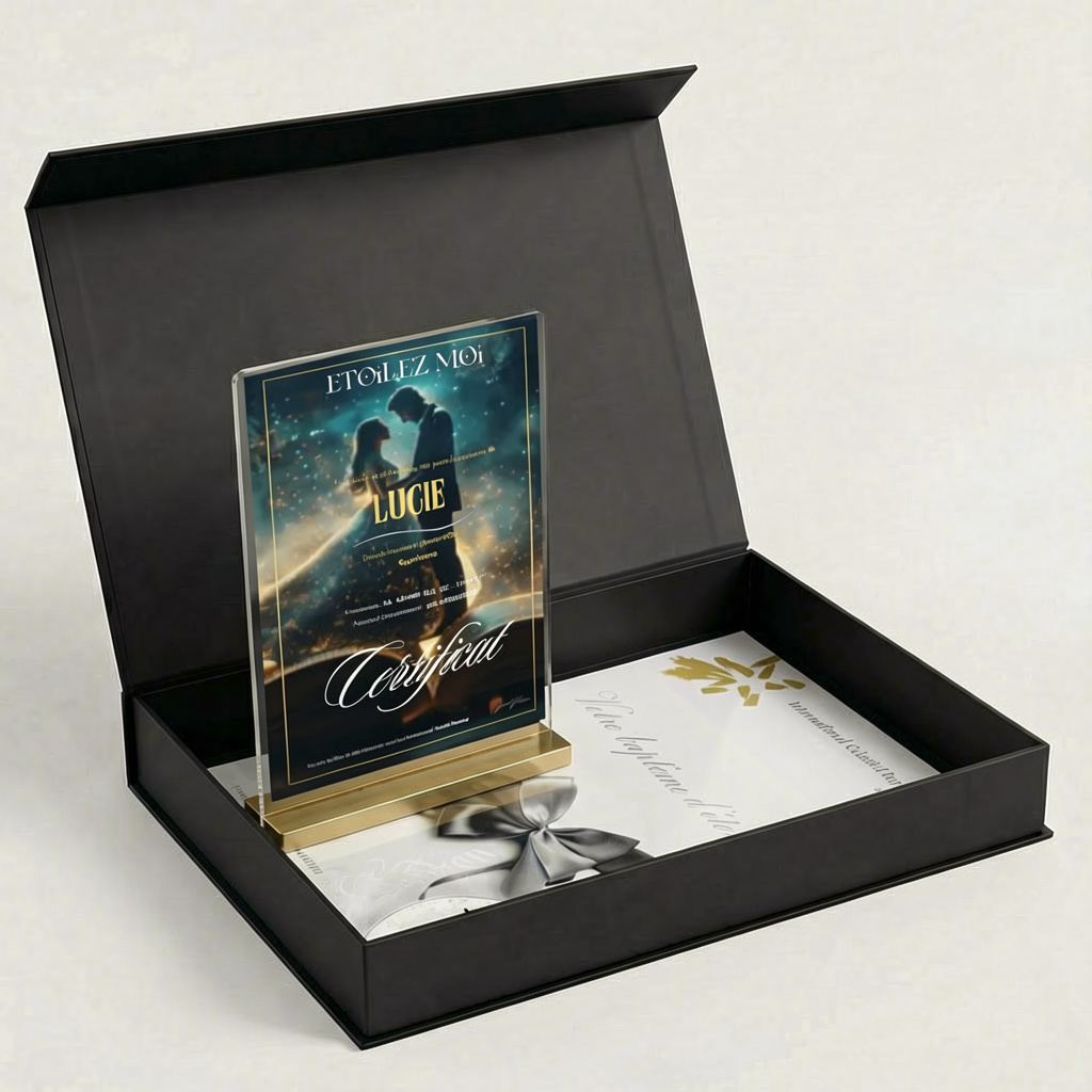 cadeau anniversaire de mariage personnalisé pour elle étoile amour union coffret céleste souvenir couple étoile personnalisée