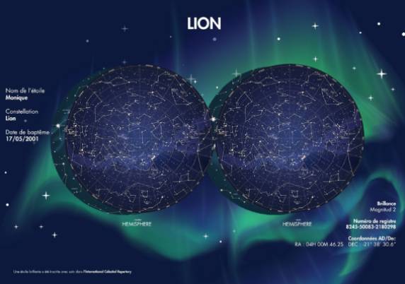 Carte des constellations étoile personnalisée cadeau de Noël numérique livraison urgente baptême d’étoile ciel nocturne