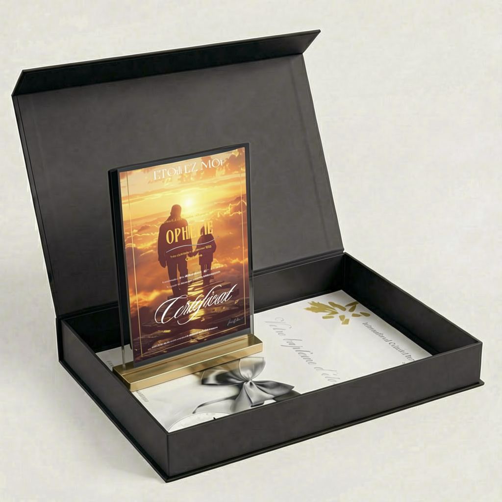 cadeau baptême étoile grand-père coffret élégant héritage familial mémoire étoile ciel