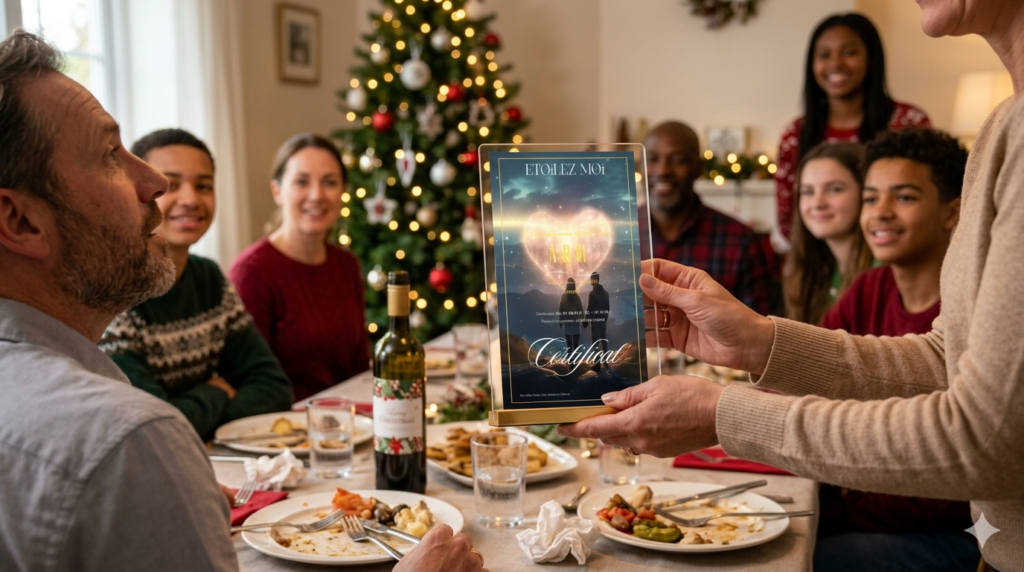 Avis client cadeau Noël homme original symbolique avec coffret étoile personnalisé et certificat officiel