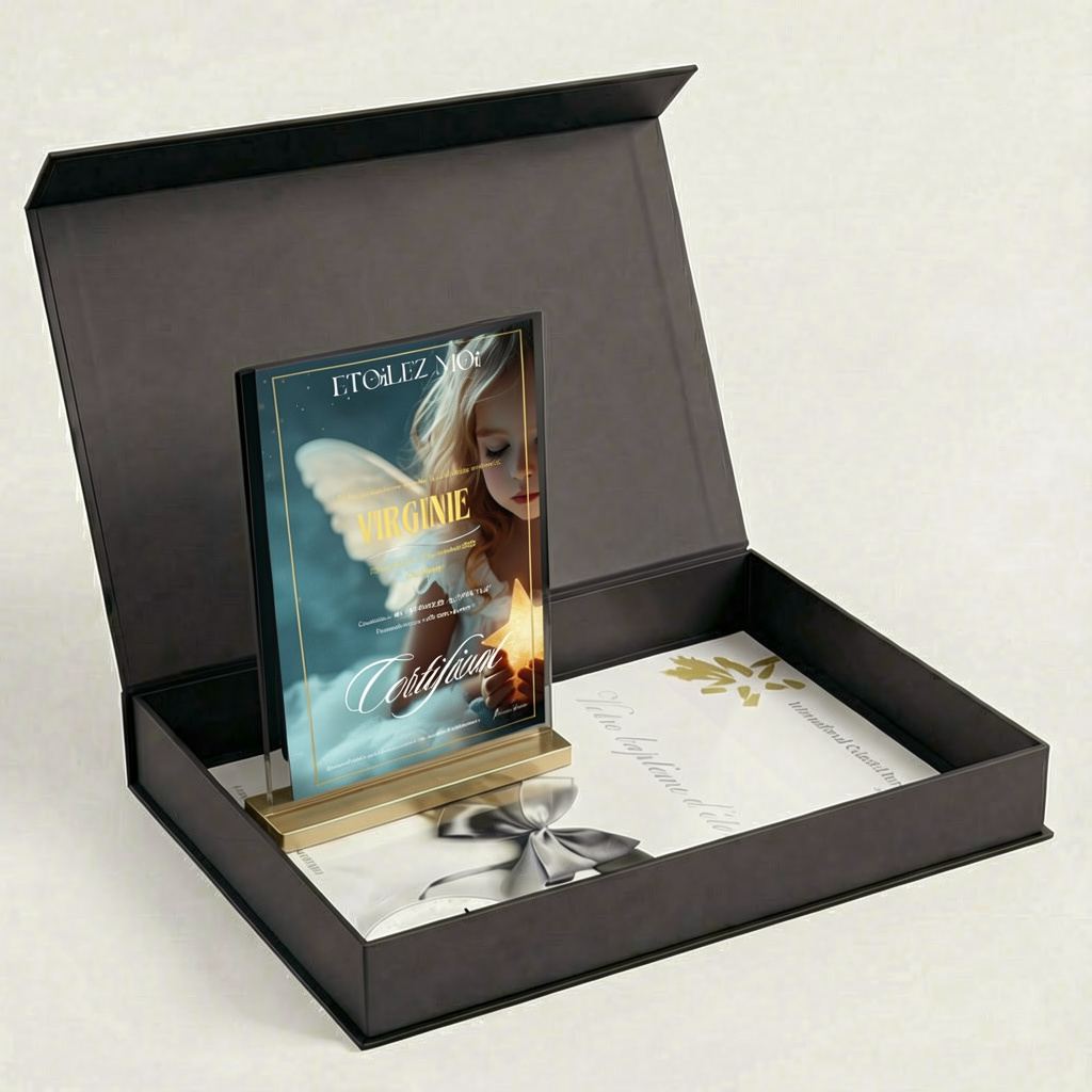 cadeau baptême parrain marraine coffret prestige baptême étoile filleul certificat cadeau baptême original personnalisé