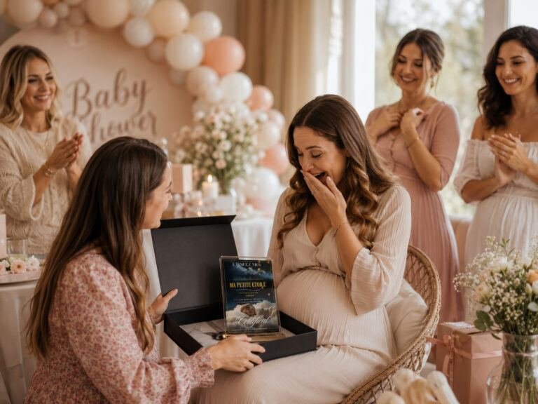 Ciel de naissance de bébé : les étoiles du soir de son arrivée, univers Enfance