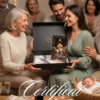 Cadeau baptême parrain marraine avec coffret complet et documents astronomiques personnalisés