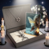 Détail du certificat cadeau condoléances original garçon avec nom de l'étoile et coordonnées célestes