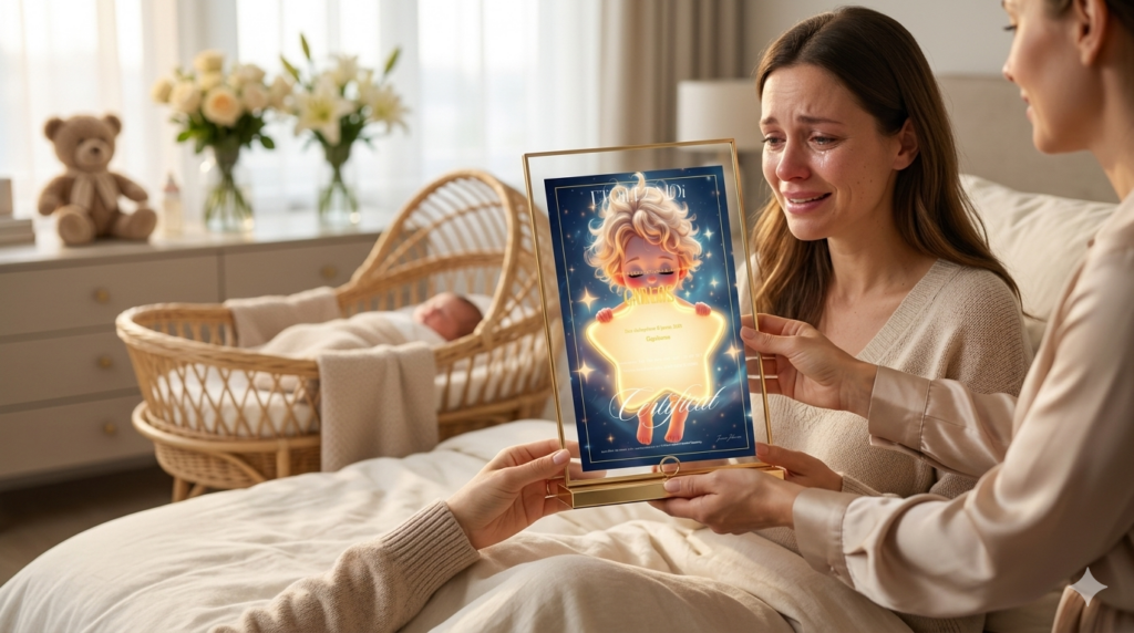 Témoignage de parents ayant offert un cadeau naissance urgent avec étoile personnalisée pour leur bébé