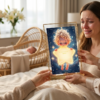 certificat encadré cadeau naissance personnalisé fille étoile bébé fille souvenir naissance luxe
