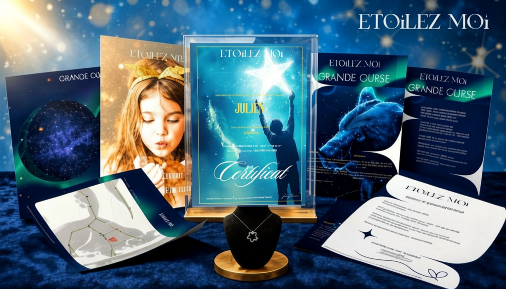 Coffret étoile personnalisée premium pour enfant – cadeau Noël garçon personnalisé original, unique et mémorable
