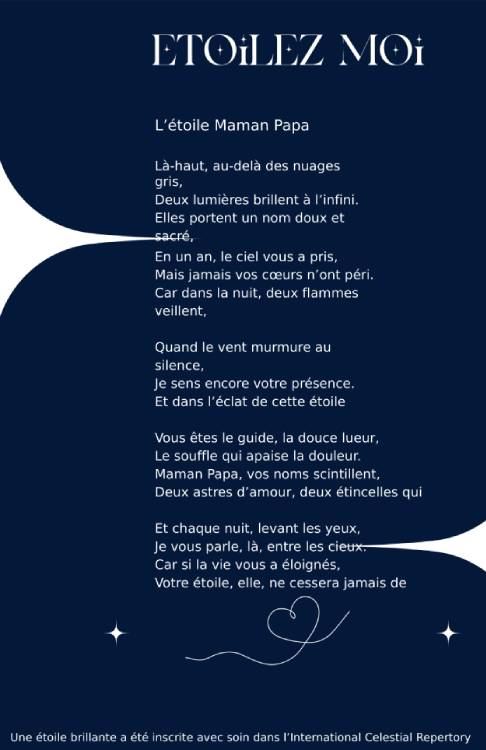 Poème personnalisé cadeau condoléances original garçon texte hommage souvenir éternel