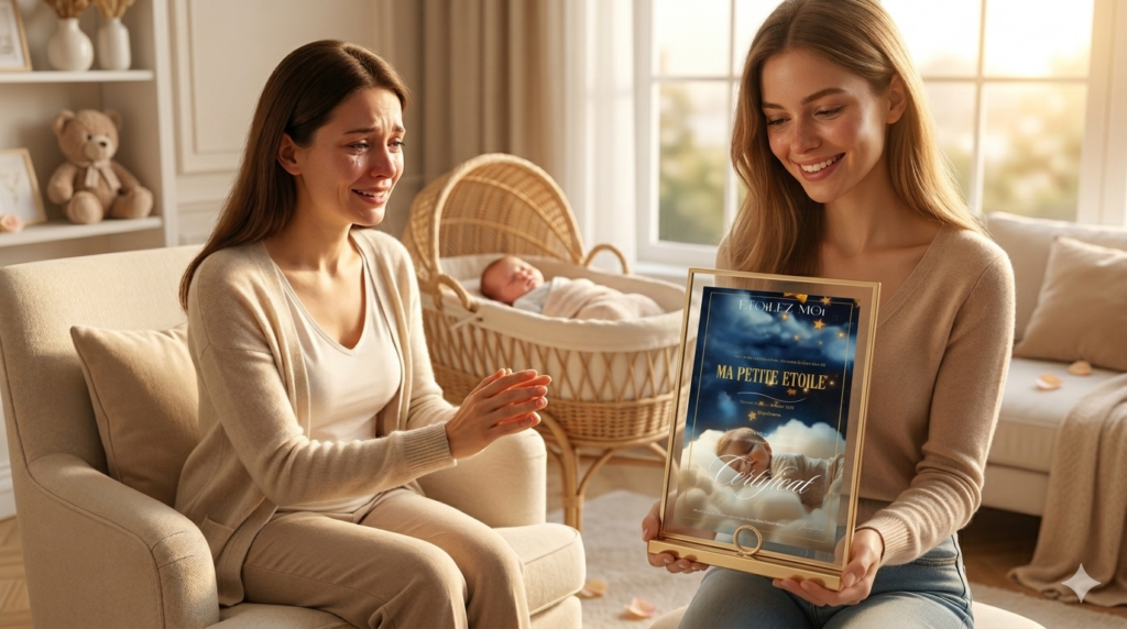 Avis positif sur un cadeau naissance personnalisé garçon avec étoile enregistrée à son nom