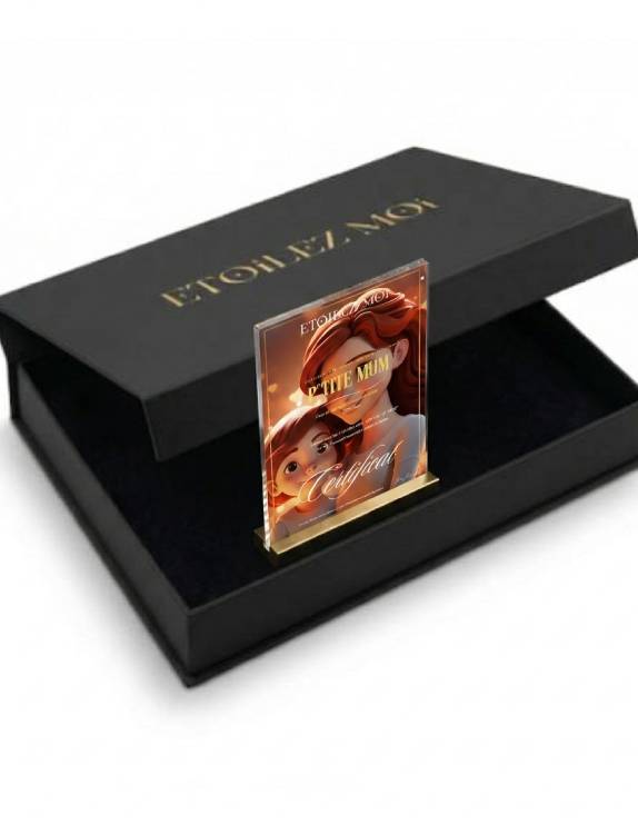 Coffret de baptême d’étoile personnalisé pour la fête des mères avec certificat étoile et accessoires symboliques