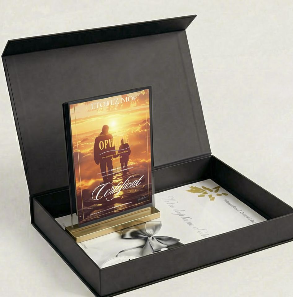 Cadeau de condoléances homme personnalisé exprimant tendresse et affection avec une étoile en mémoire d’un être cher