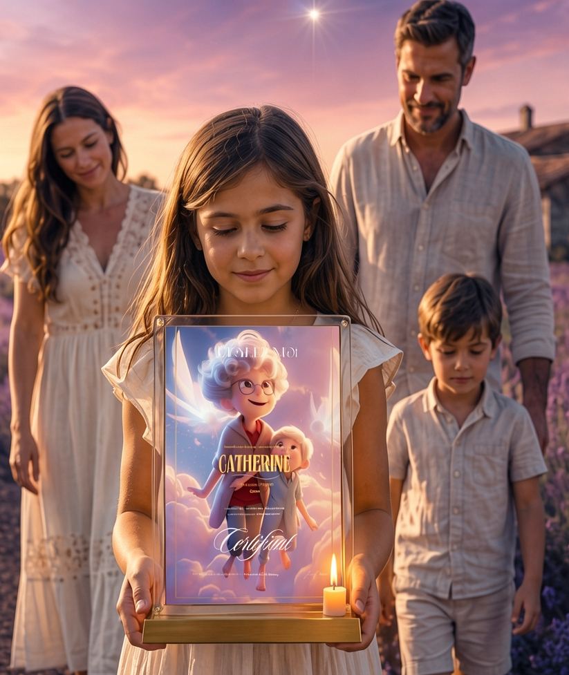 Cadeau de condoléances original avec étoile personnalisée pour exprimer tendresse, affection et soutien à une famille endeuillée