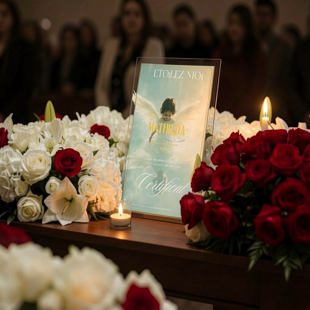 Étoile personnalisée en mémoire d'un enfant disparu, symbole de son prénom, de son histoire et de la mémoire familiale
