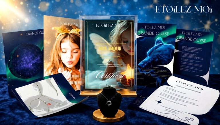 coffret cadeau baptême parrain marraine avec certificat étoile personnalisé cadeau de baptême original et symbolique pour enfant