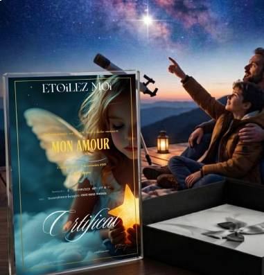 Émotion et joie d’une personne découvrant une étoile personnalisée comme cadeau d’anniversaire original