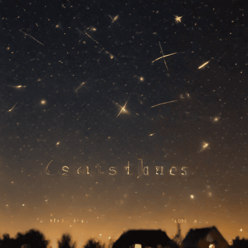 Ciel étoilé au-dessus des toits d’un village