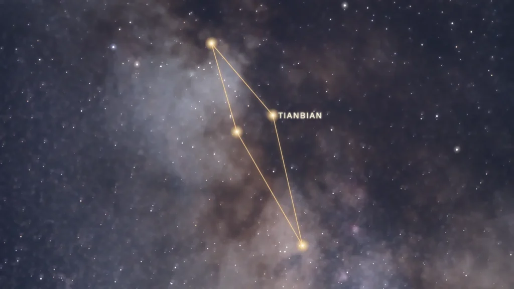Constellation de l’Écu de Sobieski tracée sur le nuage stellaire de la Voie lactée d’été