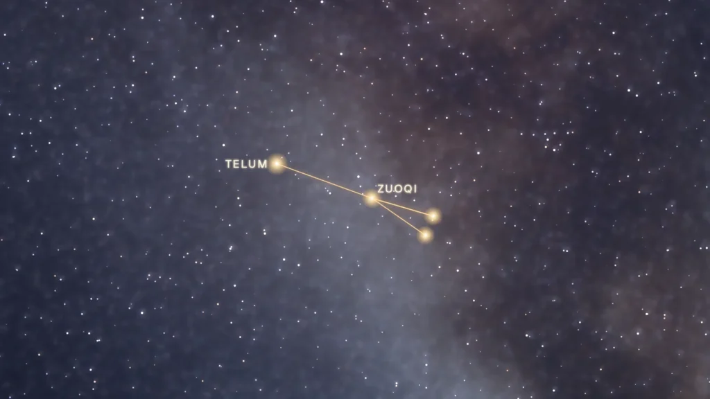Constellation de la Flèche tracée sur la Voie lactée d’été, au nord d’Altaïr