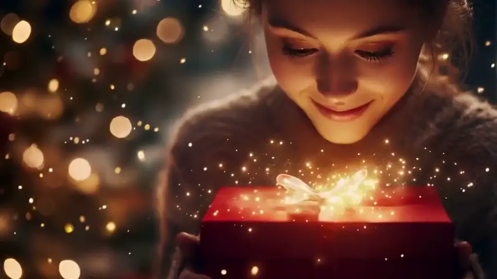 Femme émerveillée par une pluie d’étoiles, univers Partage